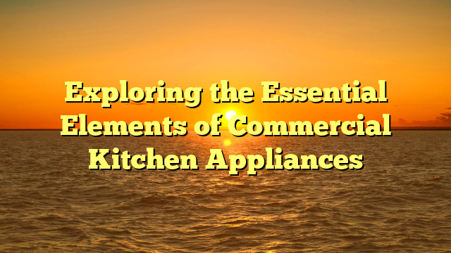 Exploring the Essential Elements of Commercial Kitchen Appliances
