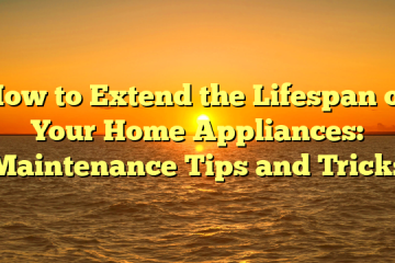 How to Extend the Lifespan of Your Home Appliances: Maintenance Tips and Tricks